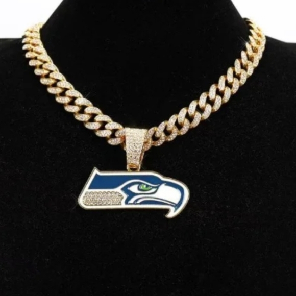 Seattle Seahawks Iced Hip Hop Chain Necklace Choose Color Other Teams Available